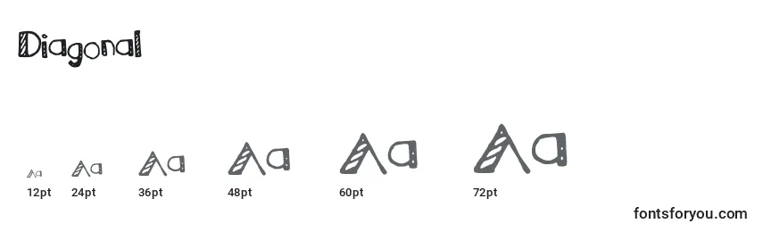 Größen der Schriftart Diagonal