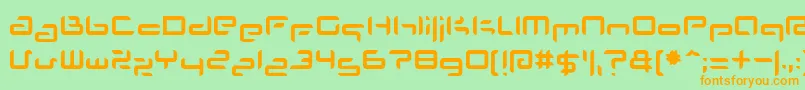 PlanetSpace Font – Orange Fonts on Green Background