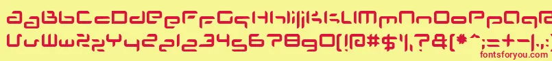 PlanetSpace Font – Red Fonts on Yellow Background