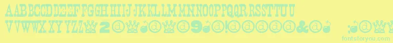 Nashville-fontti – vihreät fontit keltaisella taustalla