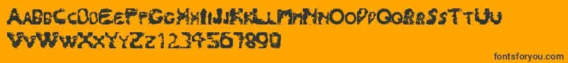 Splash180-Schriftart – Schwarze Schriften auf orangefarbenem Hintergrund