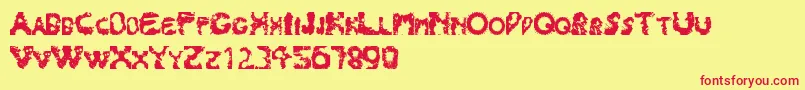 フォントSplash180 – 赤い文字の黄色い背景