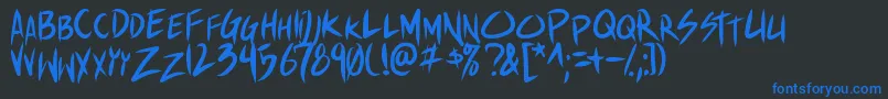 Shinakibapunx Font – Blue Fonts on Black Background