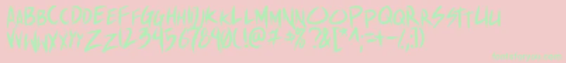 Shinakibapunx Font – Green Fonts on Pink Background
