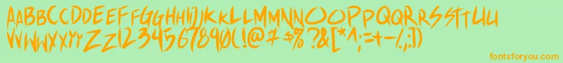 Shinakibapunx Font – Orange Fonts on Green Background