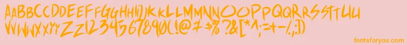 Shinakibapunx Font – Orange Fonts on Pink Background