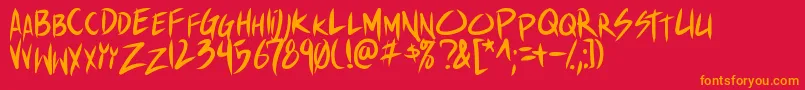 Shinakibapunx Font – Orange Fonts on Red Background