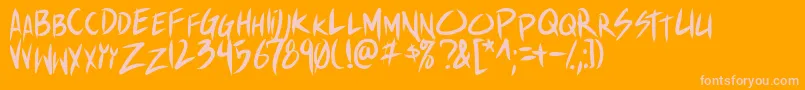 Shinakibapunx Font – Pink Fonts on Orange Background