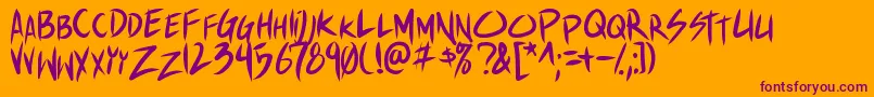 Shinakibapunx Font – Purple Fonts on Orange Background