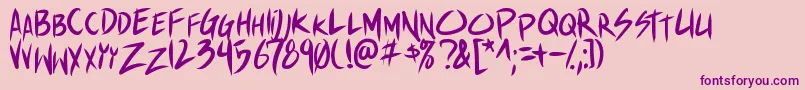 Shinakibapunx Font – Purple Fonts on Pink Background