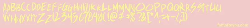 Shinakibapunx Font – Yellow Fonts on Pink Background
