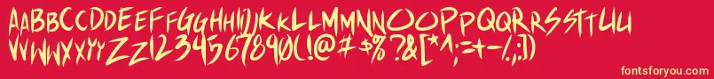 Shinakibapunx Font – Yellow Fonts on Red Background