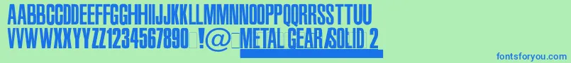 Mgs2 Font – Blue Fonts on Green Background