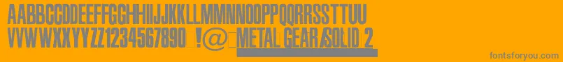 Mgs2-Schriftart – Graue Schriften auf orangefarbenem Hintergrund