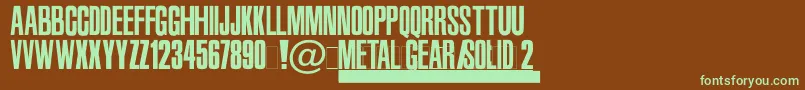 Mgs2 Font – Green Fonts on Brown Background