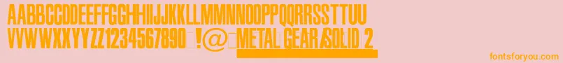 Mgs2-Schriftart – Orangefarbene Schriften auf rosa Hintergrund