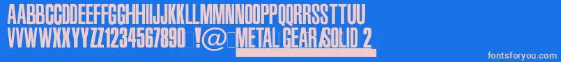 Mgs2-Schriftart – Rosa Schriften auf blauem Hintergrund