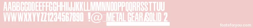 Mgs2-Schriftart – Weiße Schriften auf rosa Hintergrund