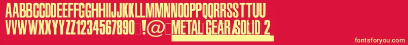 Mgs2 Font – Yellow Fonts on Red Background