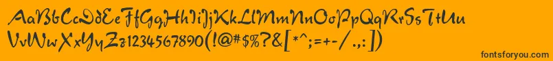 VeronaScriptMf Font – Black Fonts on Orange Background