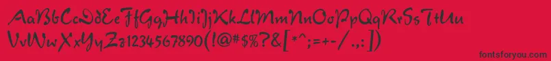 VeronaScriptMf Font – Black Fonts on Red Background