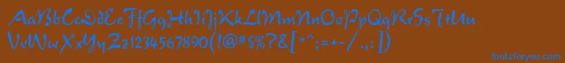 VeronaScriptMf Font – Blue Fonts on Brown Background