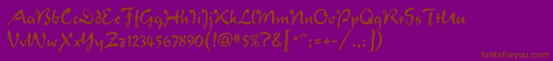 VeronaScriptMf Font – Brown Fonts on Purple Background