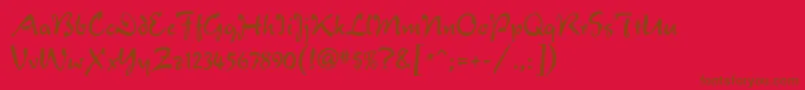 VeronaScriptMf Font – Brown Fonts on Red Background