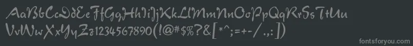 VeronaScriptMf-fontti – harmaat kirjasimet mustalla taustalla