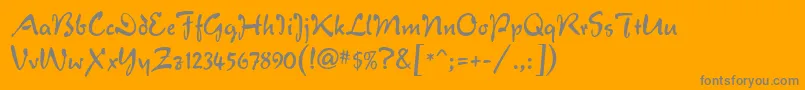 VeronaScriptMf Font – Gray Fonts on Orange Background