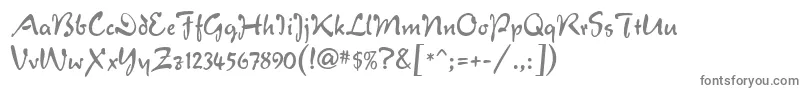 VeronaScriptMf-fontti – harmaat kirjasimet valkoisella taustalla