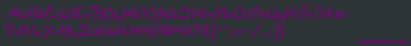 フォントVeronaScriptMf – 黒い背景に紫のフォント