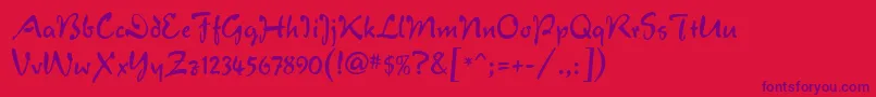 VeronaScriptMf Font – Purple Fonts on Red Background