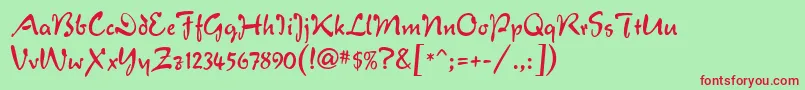 VeronaScriptMf Font – Red Fonts on Green Background
