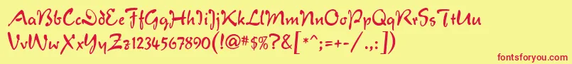 VeronaScriptMf Font – Red Fonts on Yellow Background