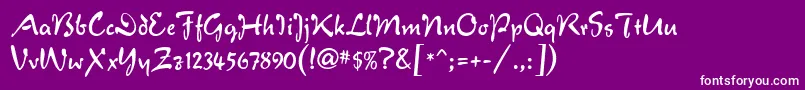 VeronaScriptMf Font – White Fonts on Purple Background