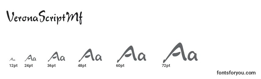 Größen der Schriftart VeronaScriptMf