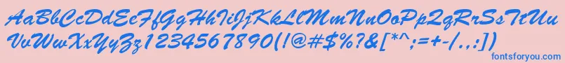 Artista Font – Blue Fonts on Pink Background