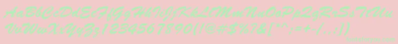 Artista Font – Green Fonts on Pink Background