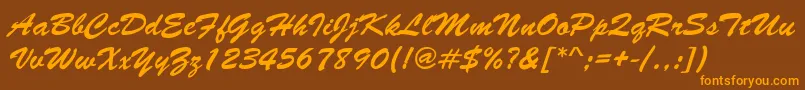 Artista Font – Orange Fonts on Brown Background