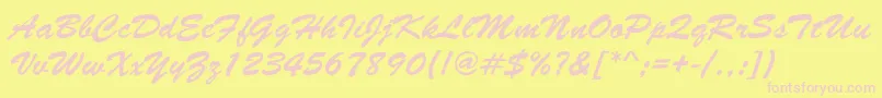 Artista Font – Pink Fonts on Yellow Background