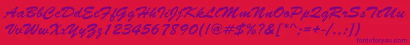 Artista Font – Purple Fonts on Red Background