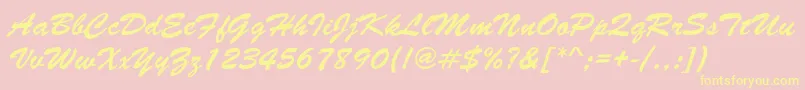 Artista Font – Yellow Fonts on Pink Background