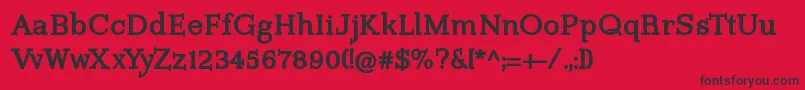 フォントImprimerieBold – 赤い背景に黒い文字