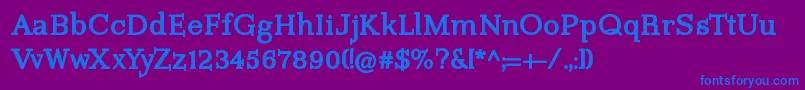 フォントImprimerieBold – 紫色の背景に青い文字