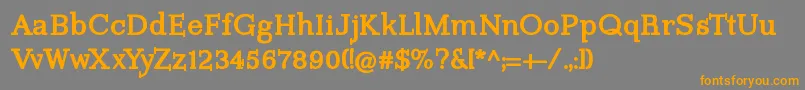 ImprimerieBold-Schriftart – Orangefarbene Schriften auf grauem Hintergrund