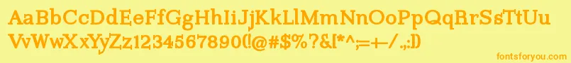 ImprimerieBold Font – Orange Fonts on Yellow Background