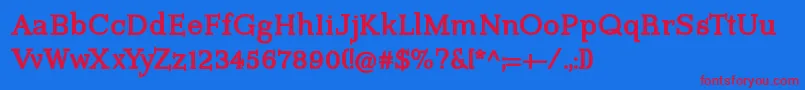 ImprimerieBold Font – Red Fonts on Blue Background