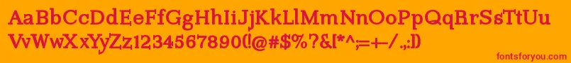 ImprimerieBold Font – Red Fonts on Orange Background