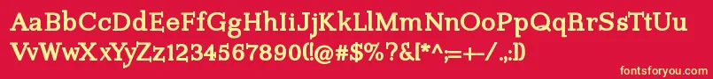 ImprimerieBold Font – Yellow Fonts on Red Background
